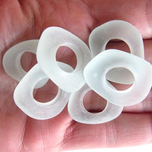 Cultured Sea Glass Ring Pendants: Matte Beach Jewelry Set of 3
