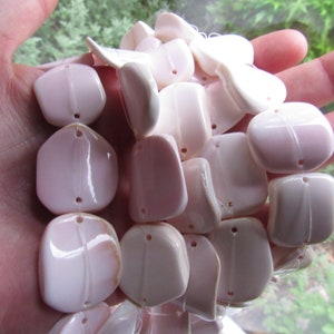 Pink Conch BEADS 2 hole Connector PENDANTS 20-24x17-20mm Natural Shell Smooth hand polished bead supply beach