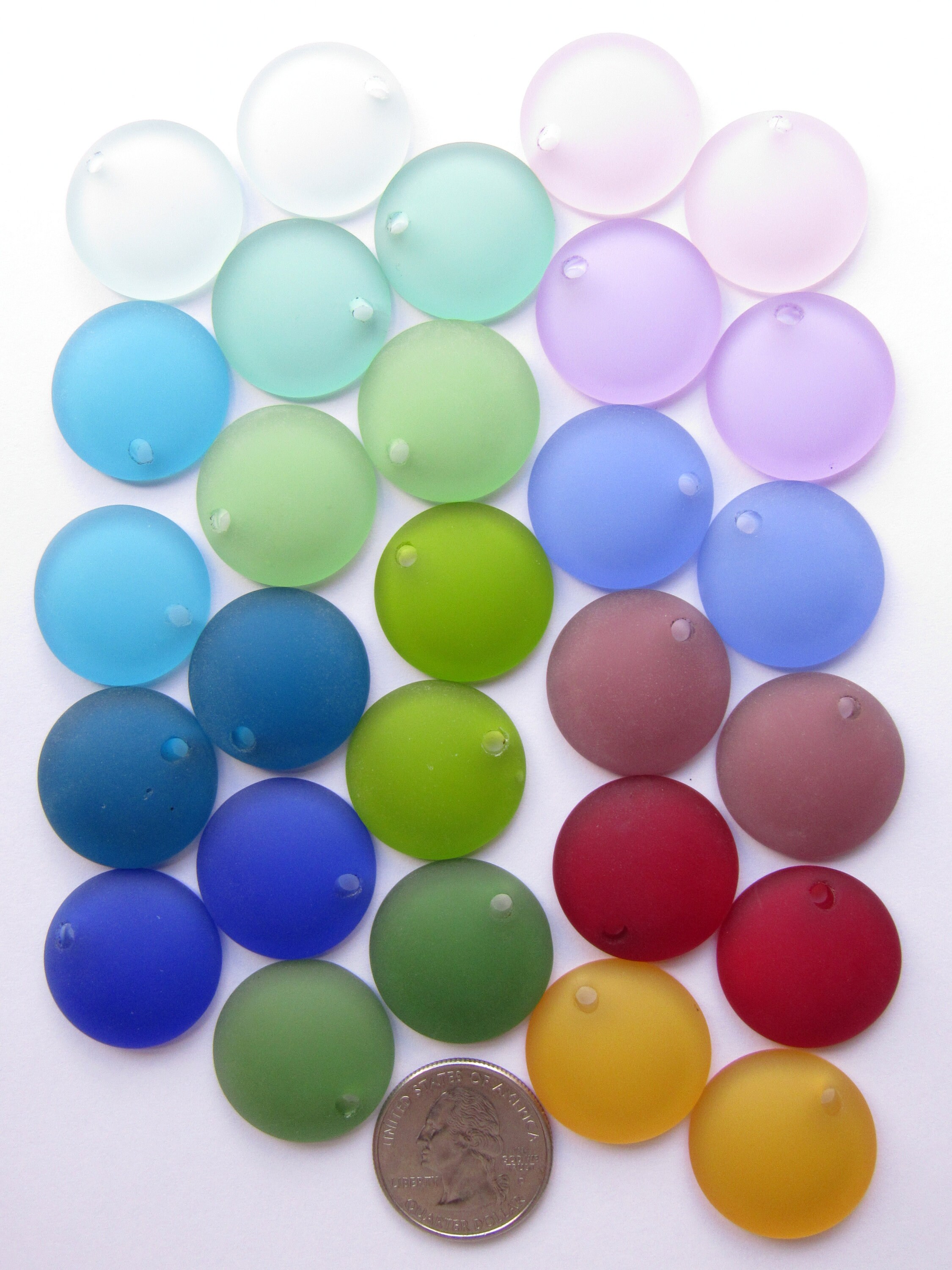 Cultured Sea Glass PENDANTS Jewelry making Supplies 25mm Etsy