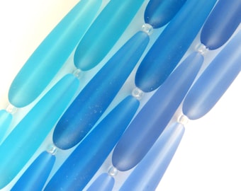 Cuentas de vidrio marino cultivado en forma de lágrima: colores surtidos, suministros de joyería DIY