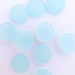 Jewelry Supply 15mm Cultured Sea Glass CABS flat back BLUE Green Undrilled Cabachons NOT Drilled beads