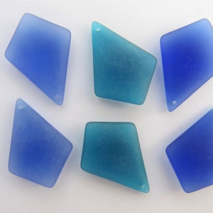 Diamond Cultured Sea Glass Pendants: Frosted Jewelry Making Supplies (37x27mm)