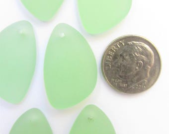 Cultured Sea Glass Cushion Flat Back Pendants - 25x17mm - Matched Earring Pairs - Choose Color