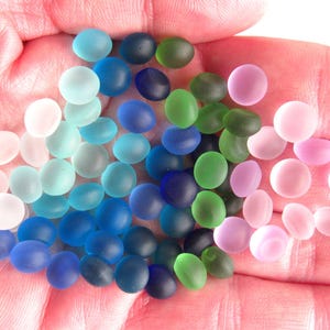 8mm Cabachons Cultured Sea Glass Cabs Undrilled ASSORTED 11 colors NOT Drilled bead supply mushroom top diy jewelry