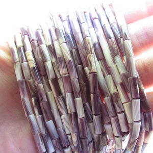 Purple Shell Wampum BEADS 10x4mm Tube length drilled traditional bead Quahog bead supply for making jewelry