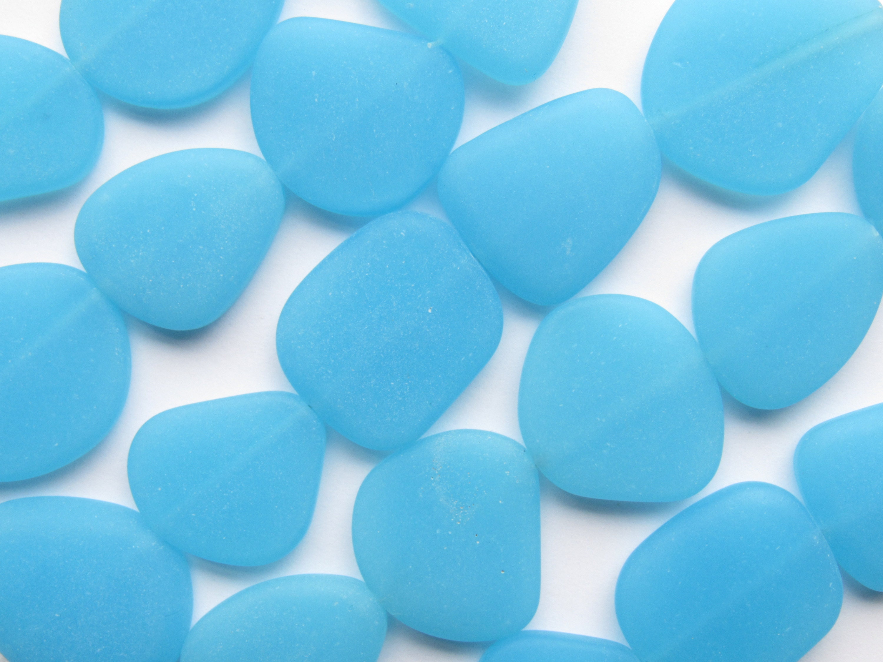 Jewelry Supplies Cultured Sea Glass BEADS 22-24mm U-Pick Light Opaque…