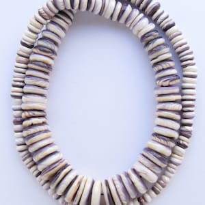 Jewelry making Supplies Genuine Wampum BEADS Graduated 4-10mm Purple Quahog Shell rare beads