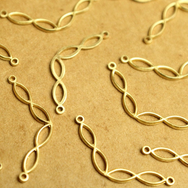 3-tlg. Raw Brass Linked Marquis 2-Loch-Verbinder: 28mm x 10mm - hergestellt in den USA | RB-1353