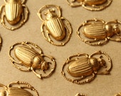 2 pc. Large Raw Brass Scarab Beetles 32mm by 20mm - made in USA RB-879