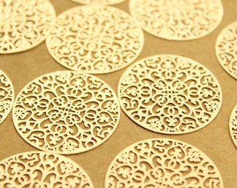 Green round filigree metal 30 mm 2 prints