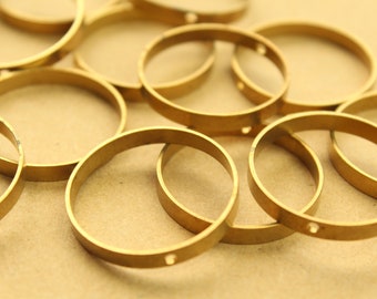 made in USA 16 pc RB-1312 Raw Brass Circle Charms: 8.5mm in diameter