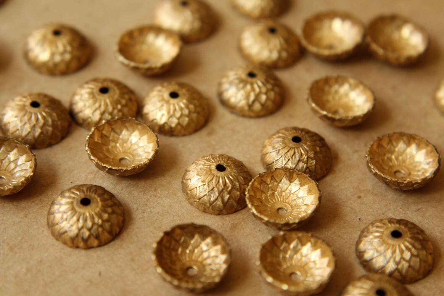 4 Pc. Raw Brass Acorn Bead Caps 12mm by 5mm Made in USA Etsy
