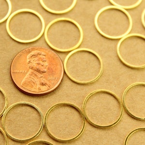 50 pc. Gold Plated Brass Circle Links: 14mm diameter FI-523 image 3