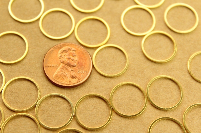 50 pc. Gold Plated Brass Circle Links: 14mm diameter FI-523 image 3