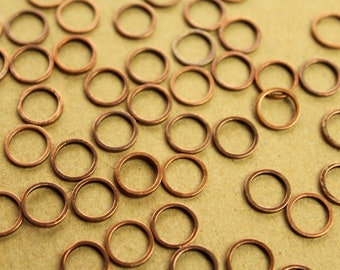 100 pc. Antique Copper Circle Links: 8mm diameter | FI-069*