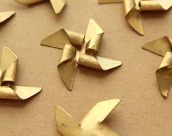 1 pc. Raw Brass Pinwheel: 38mm by 38mm - made in USA | RB-1187