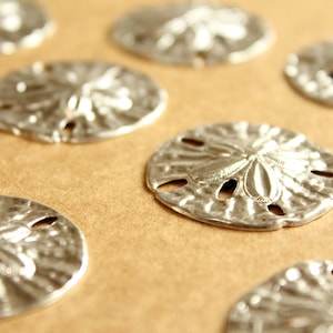 3 pc. Large Silver Plated Brass Sand Dollars: 34mm in diameter made in USA SI-263 image 3