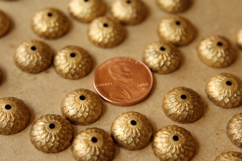 4 Pc. Raw Brass Acorn Bead Caps 12mm by 5mm Made in USA Etsy