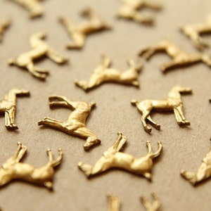 2 pc. Raw Brass Tiny Standing Horse Stampings: 14mm by 13mm made in USA RB-581 image 3