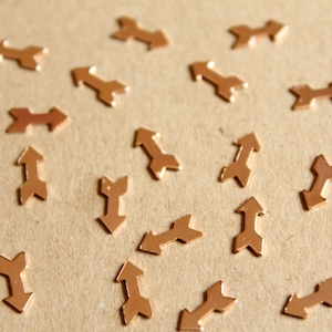20 pc. Tiny Rose Gold Brass Arrows: 8mm by 3.9mm - made in USA | ROS-116