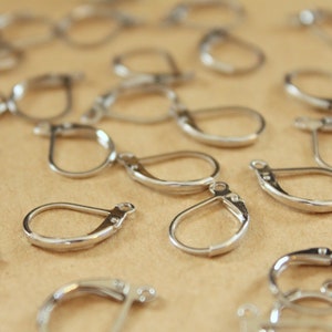 50 pc. Silver Leverback Earwires 10mm by 15mm FI-426 image 2