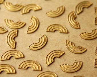 6 pc. Small Raw Brass Rainbow Stampings : 13mm by 6mm - made in USA | RB-547