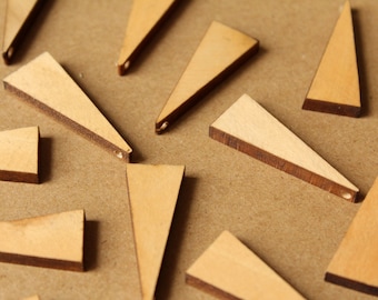 25 pc. Flat Wood Triangle Beads, 40.5mm by 15mm | MIS-100