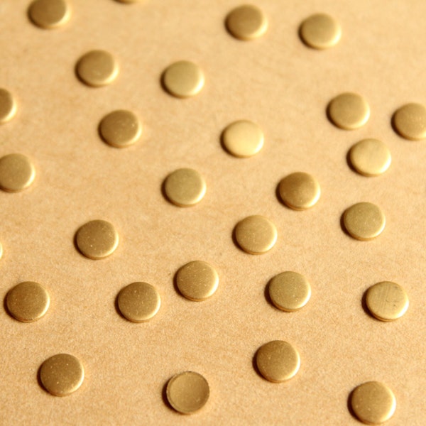 30 pc. Small Raw Brass Circles: 5mm diameter - made in USA | RB-795