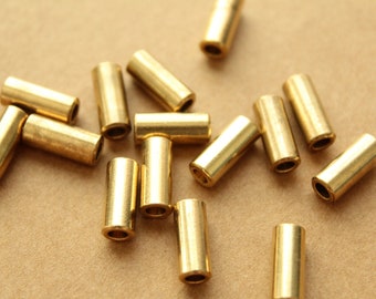 15 pc. Raw Brass Column Beads, 12mm by 5mm | FI-493