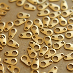 24 pc. Raw Brass Chain Tabs: 7mm by 4mm made in USA RB-143 image 2