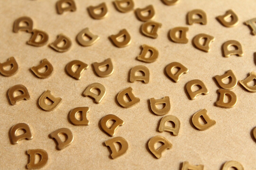 Raw Letters 6 Pc. Tiny Raw Brass Letter D Stampings - 5.5mm by 5.5mm - Made in USA ...