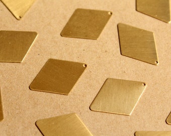 10 pc. Medium Raw Brass Diamond Charms: 30mm by 21.5mm - made in USA | RB-941