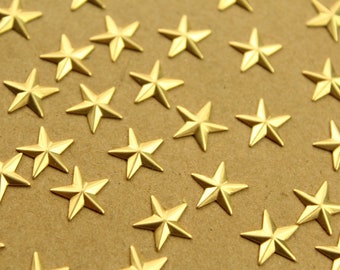 20 pc. Raw Brass Barn Stars: 12mm by 12mm - made in USA | RB-1358