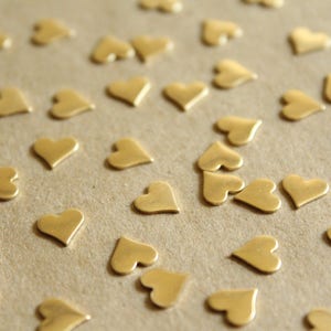 14 pc. Raw Brass Smooth Hearts: 8mm by 8mm made in USA RB-1052 image 3