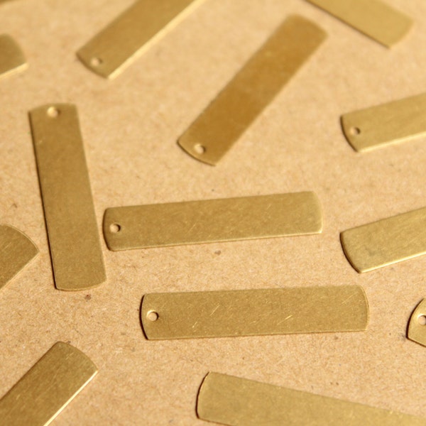 20 pc. Raw Brass Rounded Edge Bar Charms: 28.5mm by 6mm - made in USA | RB-912