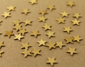 30 pc. Small Raw Brass Stars: 10mm by 10mm - made in USA * Also available in 108 piece * | RB-006
