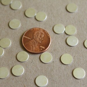20 pc. Tiny Silver Plated Brass Circles: 7.5mm diameter made in USA SI-033 image 3