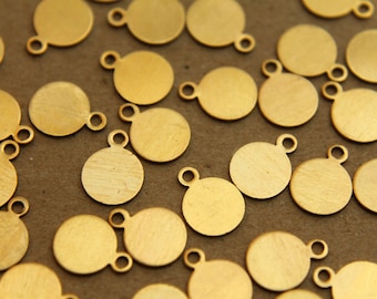 20 pc. Raw Brass Circle Tags: 10mm by 8mm - made in USA * Also available in 100 piece * | RB-109