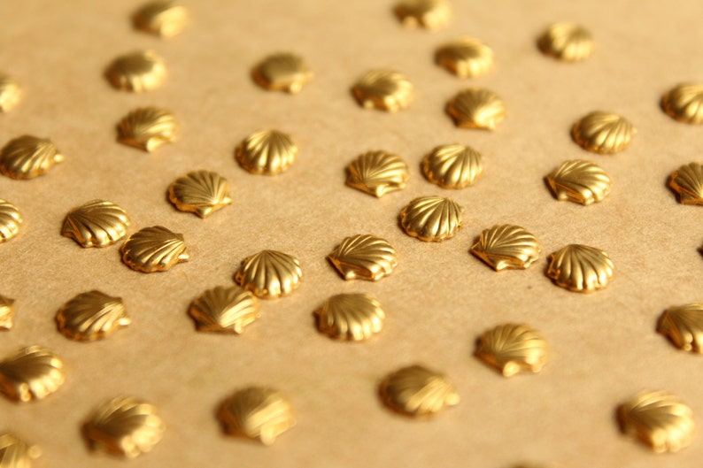 24 Pc. Tiny Raw Brass Seashells: 6mm by 6mm - Made in USA | RB-826 - Etsy