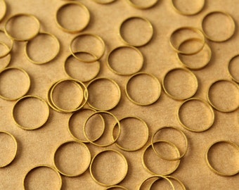 100 pc. Raw Brass Circle Links: 10mm diameter | FI-389*