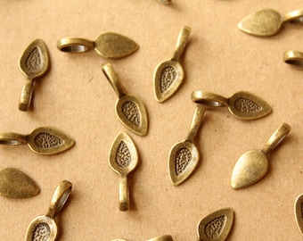 25 pc. Antique Bronze Glue-On Bails: 21mm by 8mm | FI-290