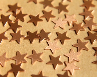 20 pc. Small Raw Copper Stars: 10mm by 10mm - made in USA | RB-485