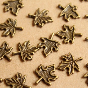 25 Pc. Small Antique Bronze Maple Leaf Charms 14mm by 17mm - Etsy
