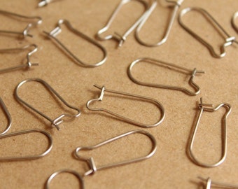 50 pc. Stainless Steel Kidney Earwires 20mm | FI-260