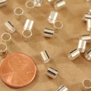 100 pc. Short Silver Tube Beads, 5mm long by 5mm wide FI-418 image 4