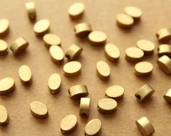 36 pc. Raw Brass Oval Beads, 6mm by 4mm | FI-496