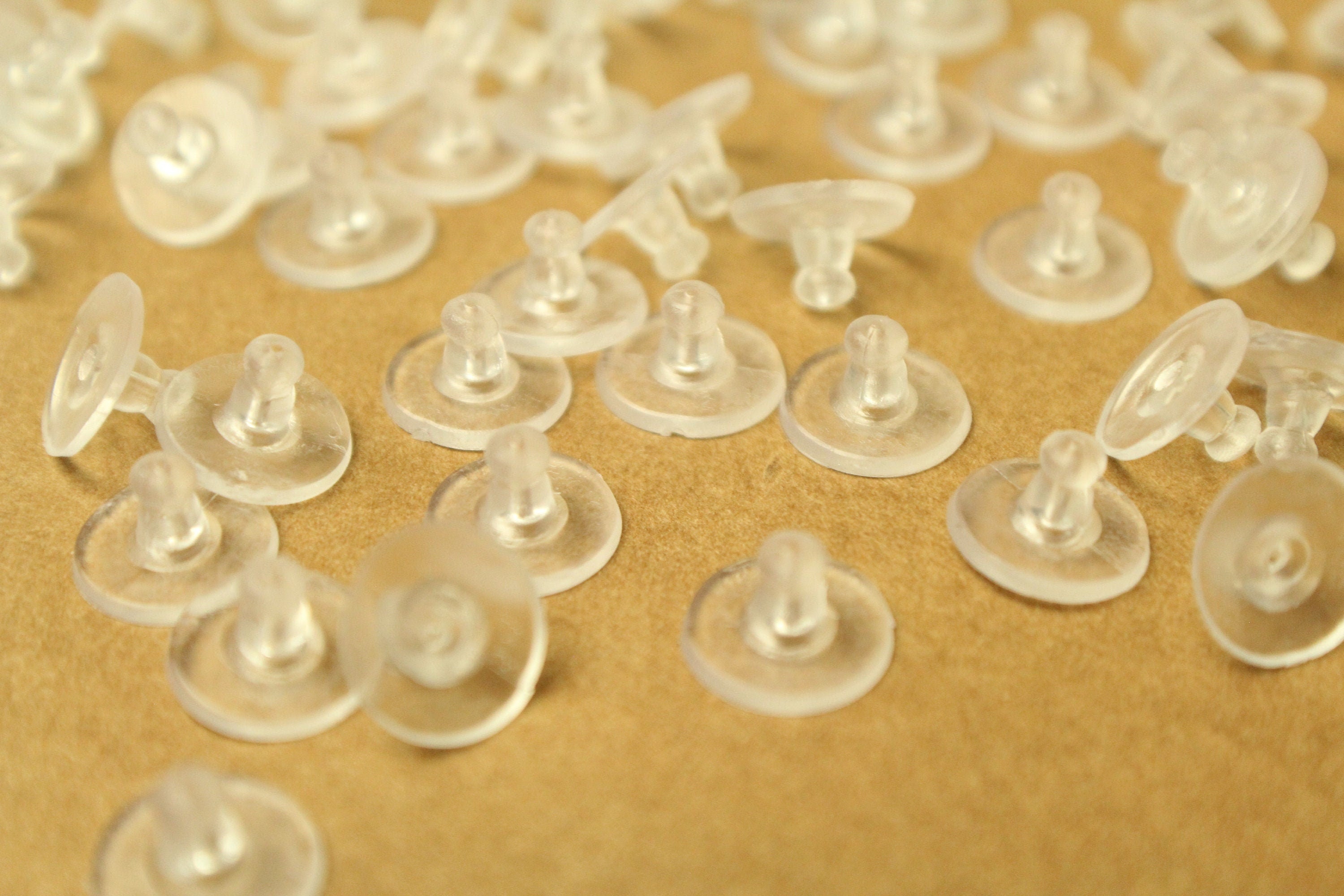 300pc Clear Bell Plastic Earring Backs