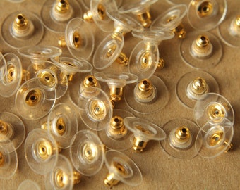100 pc. Gold Plated Comfort Clutch Earnuts | FI-033