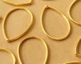 12 pc. Gold Teardrop Open Pendants, 44.5mm by 30.5mm | FI-653