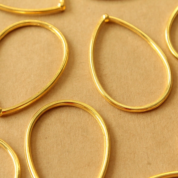 12 pc. Gold Teardrop Open Pendants, 44.5mm by 30.5mm | FI-653